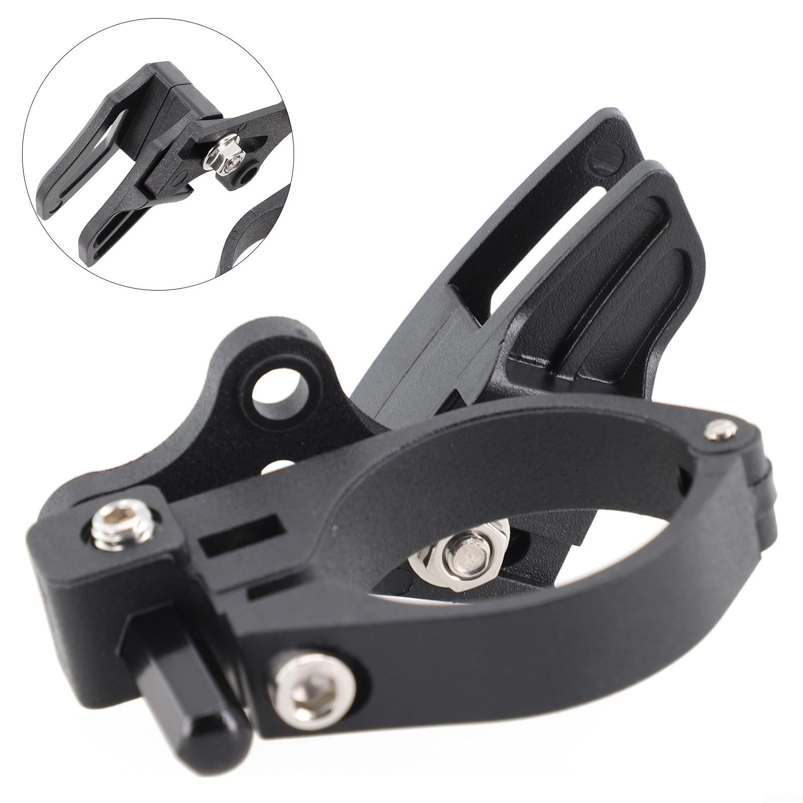 Guida per catena a velocità singola per mountain bike, protezione per tubo sella in nylon per prevenire la caduta della catena, protezione telaio nero per MTB ciclismo, facile installazione con