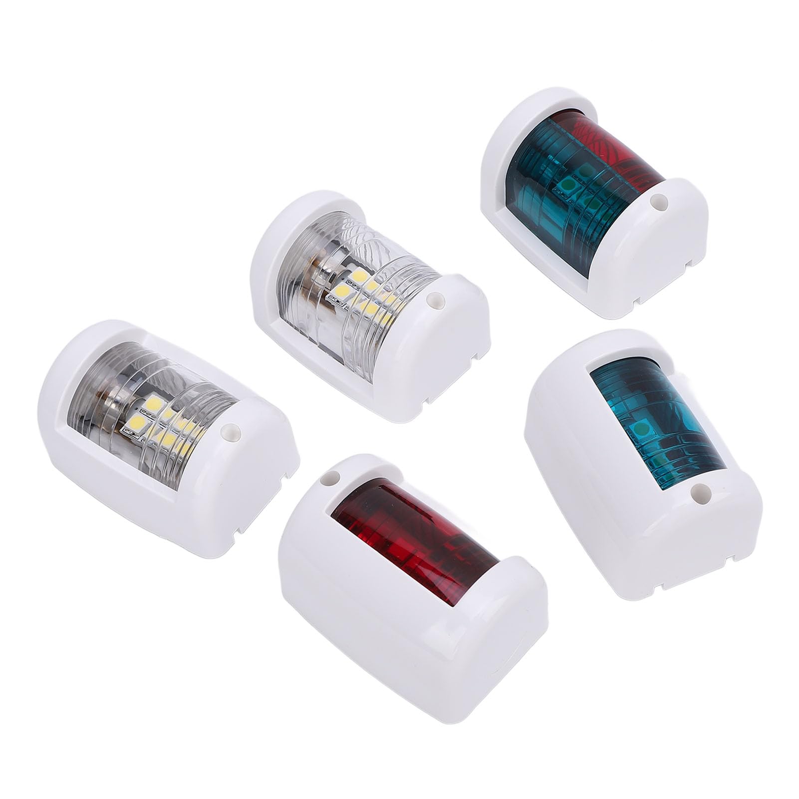 Kit di luci di navigazione a LED 5 pezzi, luci per barche impermeabili IP66 con porto rosso, babordo verde, poppa bianca per imbarcazioni fino a 12 m, set di illuminazione marina i