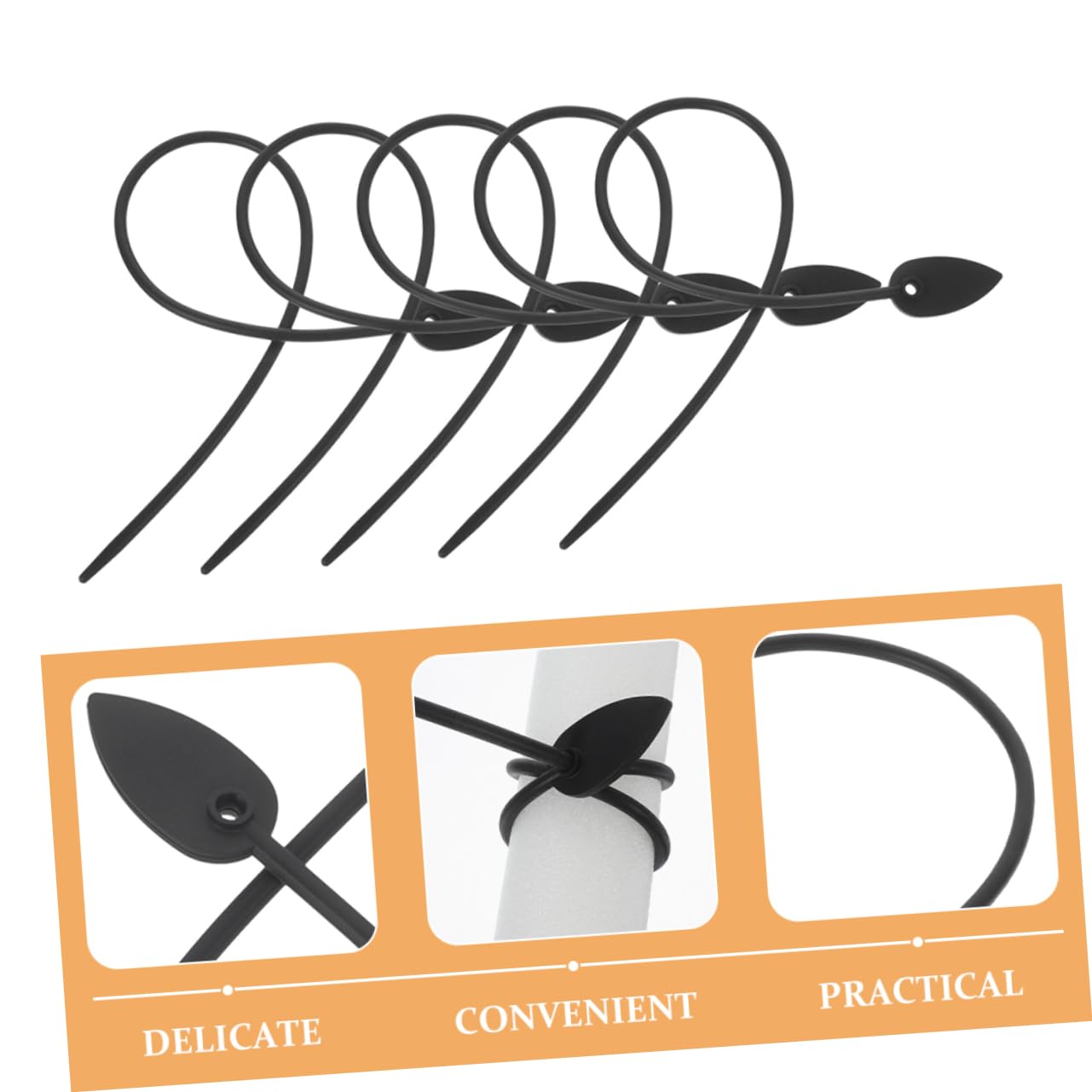 Toddmomy Correas De Silicona para Plantas Fijación Flexible para Jardín para Flores Y Vegetales Accesorios De Sujeción para Cultivos 20 Piezas X 4