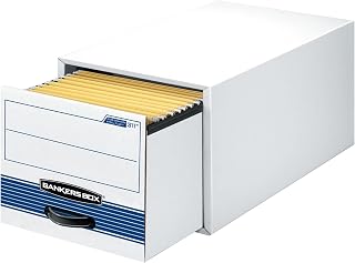 Bankers Box STOR/DRAWER STEEL PLUS Extra Space-Saving Filing Cabinet, Stacks up to 5 High, Legal, 6 Pack (00312) , White