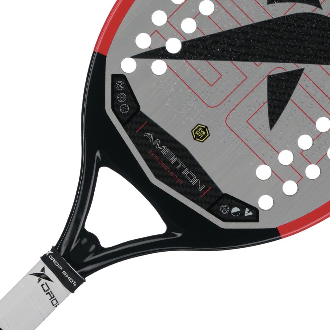 Drop Shot Explorer 6.0 BT Beach Tennis Racket | 3K Carbon Face | EVA Soft Core | Sand Treatment & 3D Texture for Maximum Spin | Anti-Vibration System | Includes Protective Bag