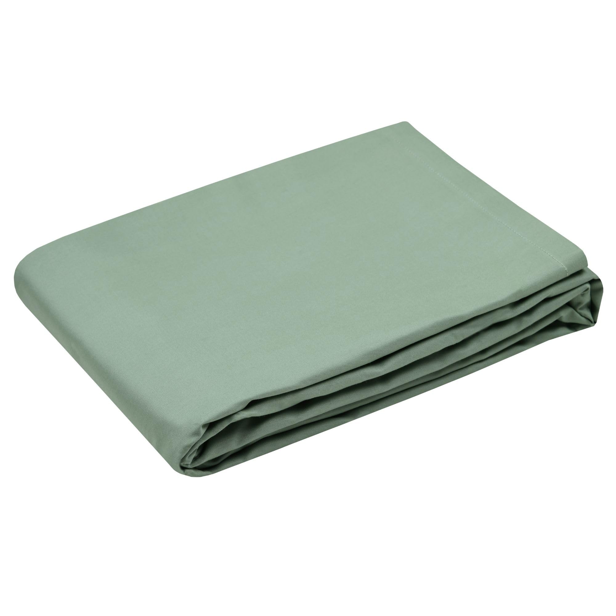 STOF - Bettlaken – Größe 240 x 300 cm – Qualität Perkal aus Baumwolle – 100% Baumwolle nach Öko-Tex – Farbe Grün – Modell Elysée – Bettwäsche für Zuhause – weich und bequem