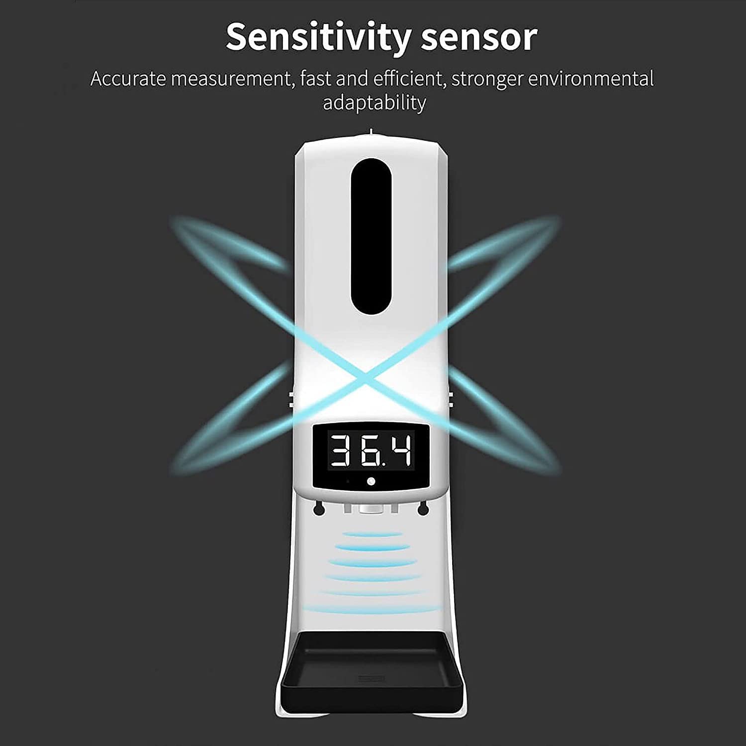 SIMPLETEK - Termoscanner a Infrarossi con Piantana Regolabile e Dispenser Gel Igienizzante Mani | Rilevamento Automatico Temperatura Corporea