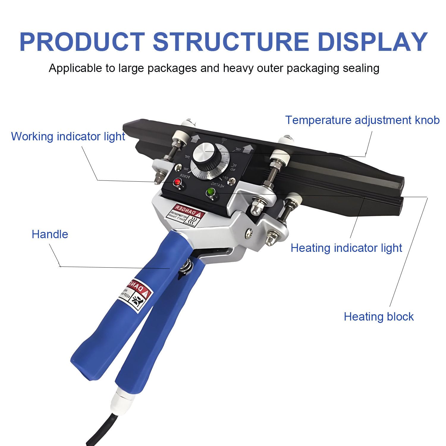 Selladora portátil de Mano con Prensa térmica, Control de Temperatura de 0 a 300 °C, para Bolsas de refrigerio, Bolsas de Papel Kraft, Almacenamiento de Alimentos 400mm