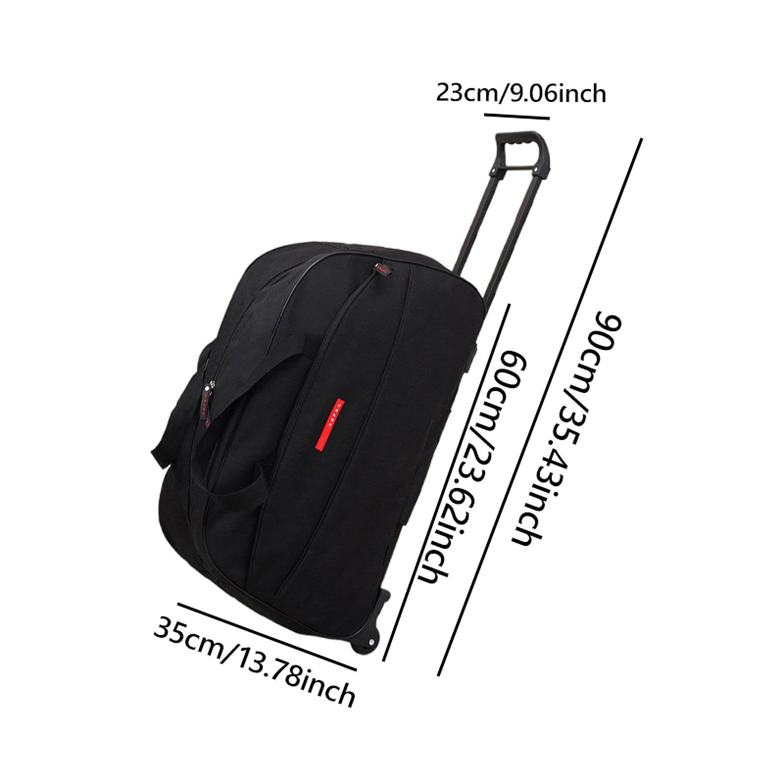 Generic Borsa Da Viaggio Pieghevole con Ruote, Borsa Porta Abiti Da Viaggio per Viaggi di Lavoro All'aperto, Nero