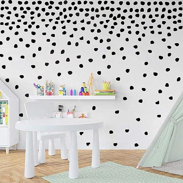240 pcs Black Irregular Dots Wall Decal Minimalist Geometric Decal for Kids Baby Bedroom Classroom Play Room Decoration DIY Vinyl Dots Sticker