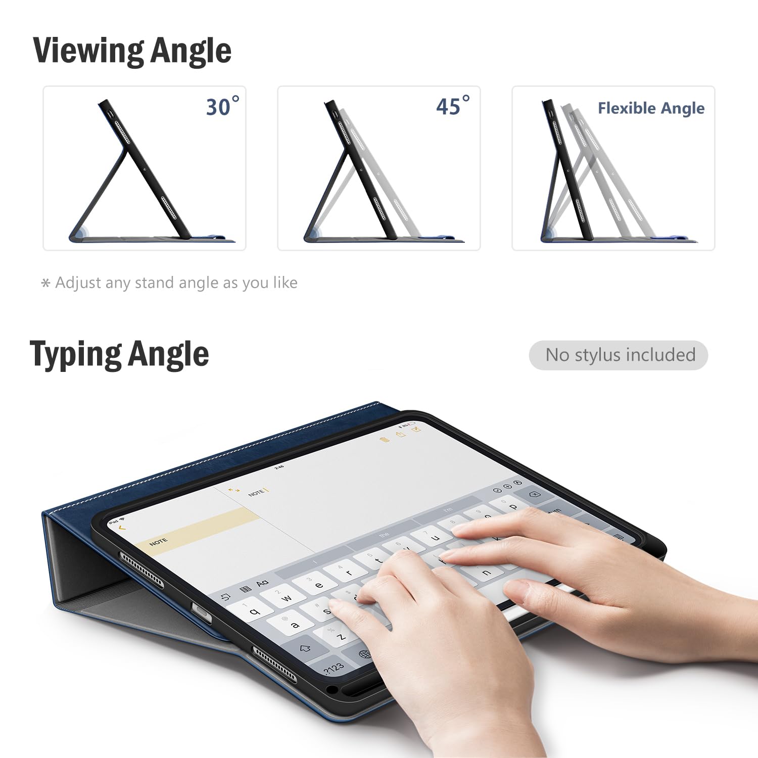 Antbox Coque pour iPad Pro 13 Pouces M5/M4 (2025/2024), Bleu | Étui PU, Porte-Stylet, Veille/Réveil Auto