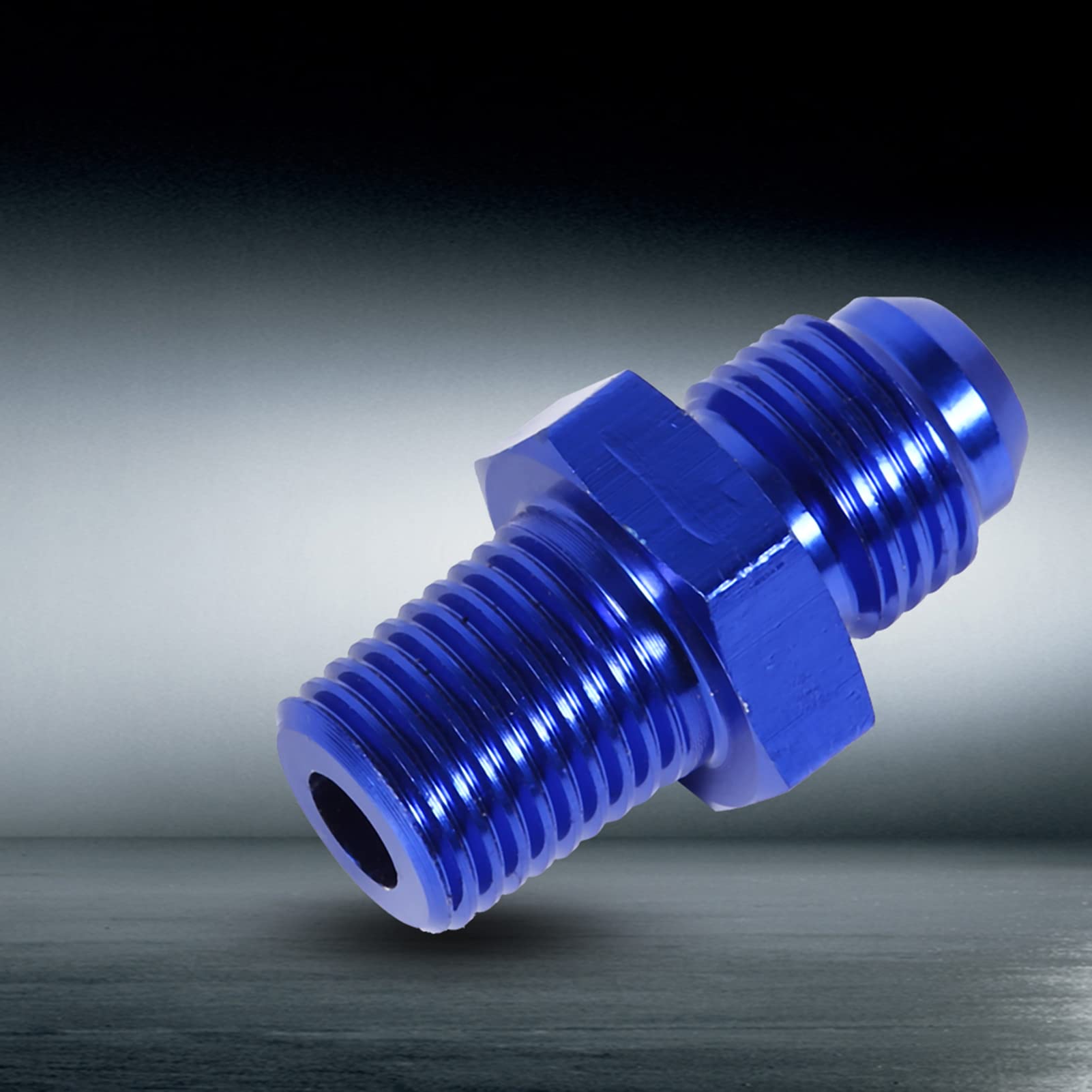 Raccord En T 1/4 NPT Vers AN6 - Bleu - Neuf - Pour Circuits Hydrauliques Ou Air