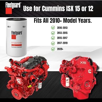 FF5825NN Fleetguard Fuel Filter - Genuine OEM filter for Cummins ISX15 & ISX12 engines - 1 Pack