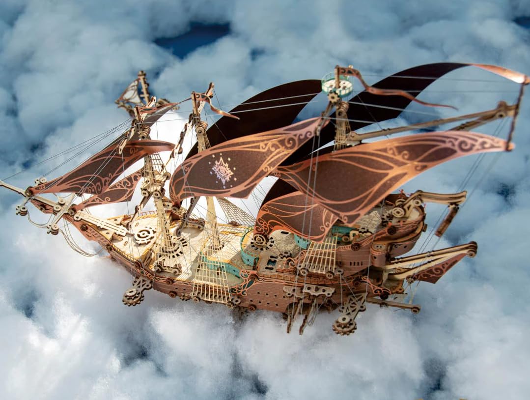 The Marítima Aventuras del Barco Pirata Sparrow Puzles 3D para Adultos y Niños para Construir Morado Howcat Madera 518 Piezas