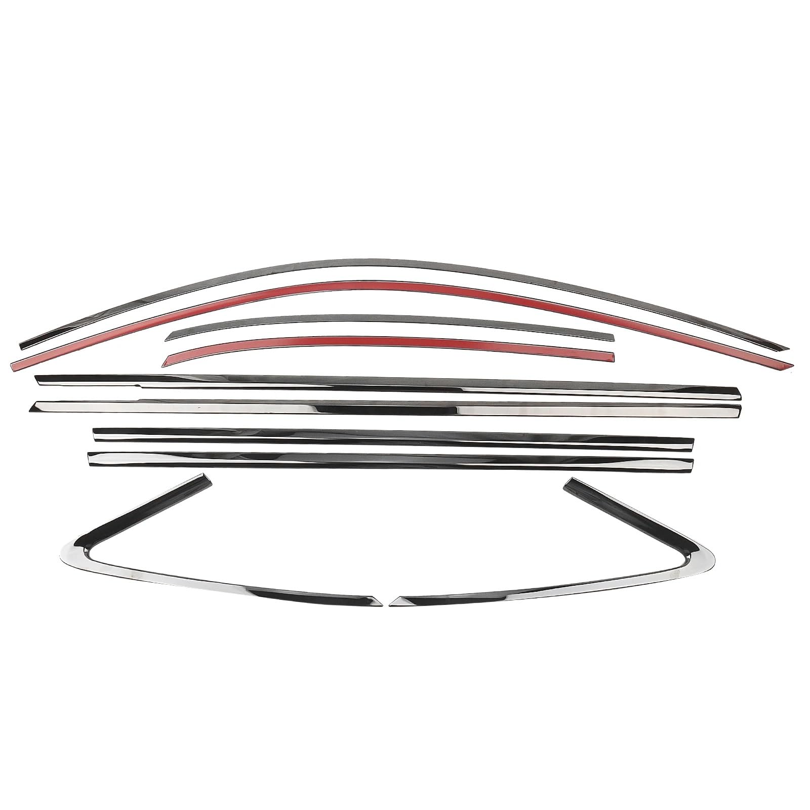 for 2015-2020 A3 S3 Sedan Car Exterior Window Trim Decoration Sticker Tape Steel Waterproof Seal Strip Outer Window Weatherstrip(Titanium Black)