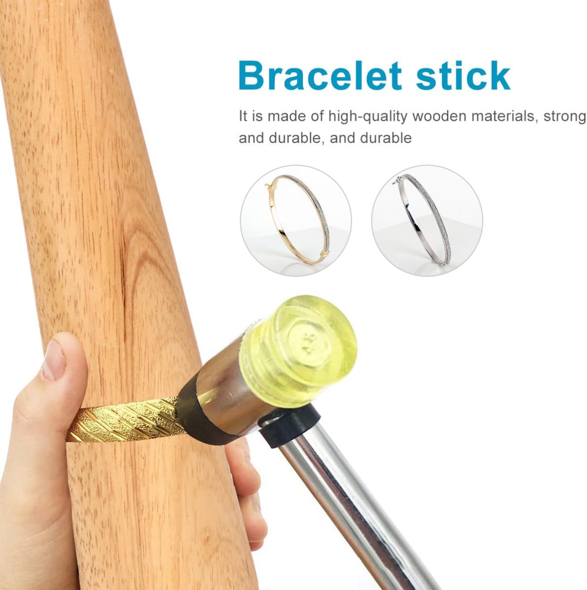DIY Tool Mandrel Forming Wood Round Bangle Jewelry Bracelet