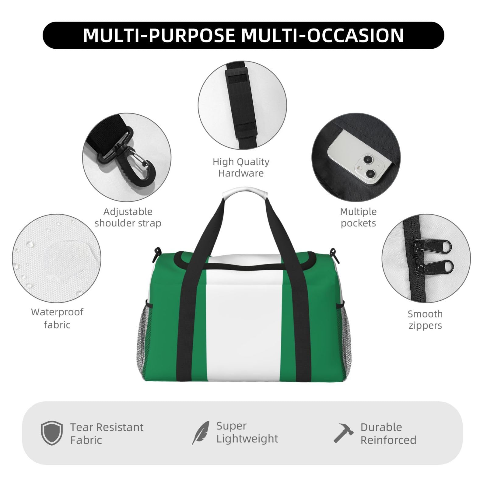 Flaga Nigerii torba na ramię kobiety mężczyźni podróżna torba crossbody torebka torba na ramię torebki robocze codzienna torba hobo