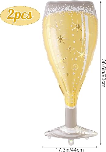 Miniatura 4 de Globos de botella de vino champán, 4 globos de papel de aluminio de vidrio de champán, globos grandes de Mylar de vino para compromiso, despedida de