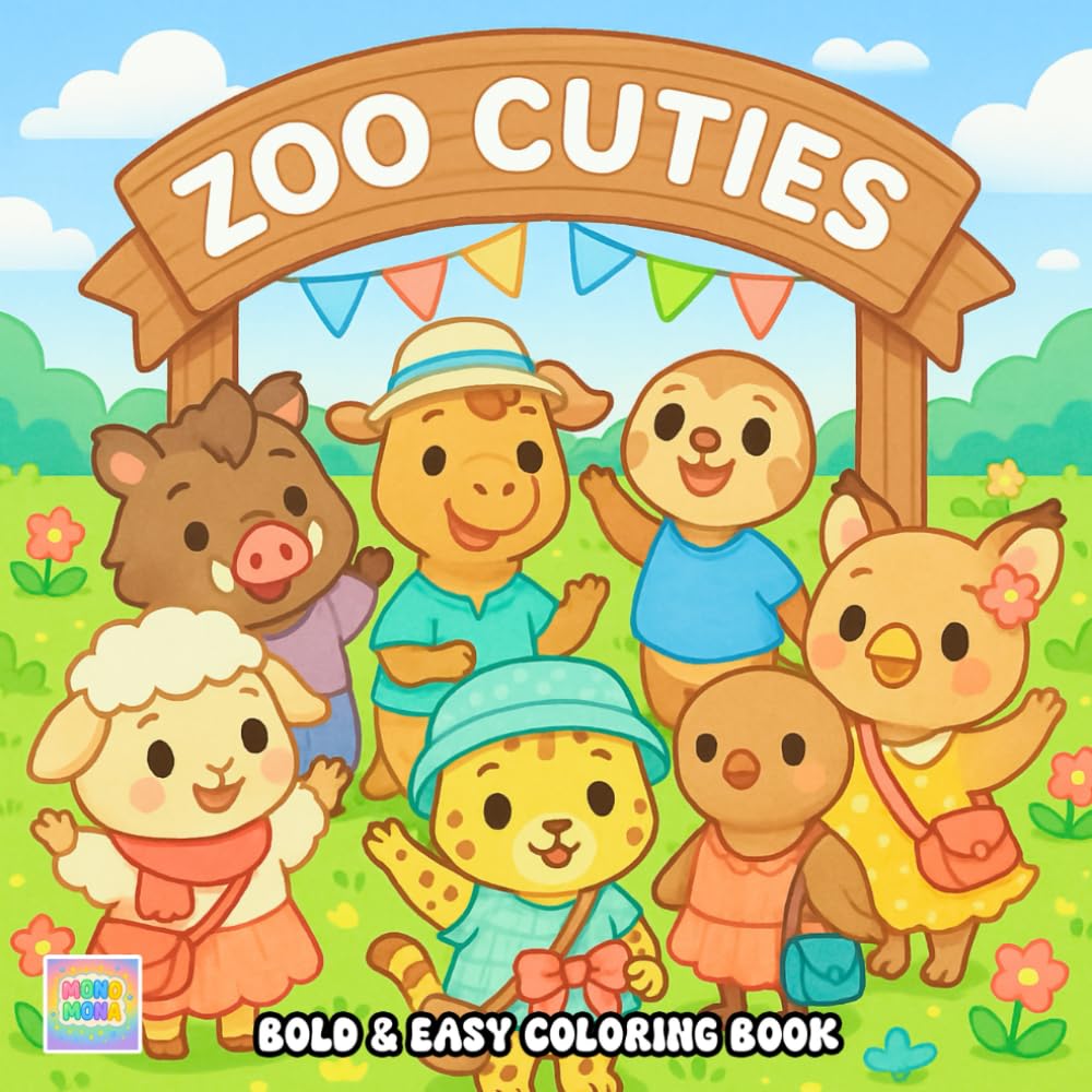 Zoo Cuties Coloring Book: Educational and Cute Animal Pages for Early Learners and Little Artists
