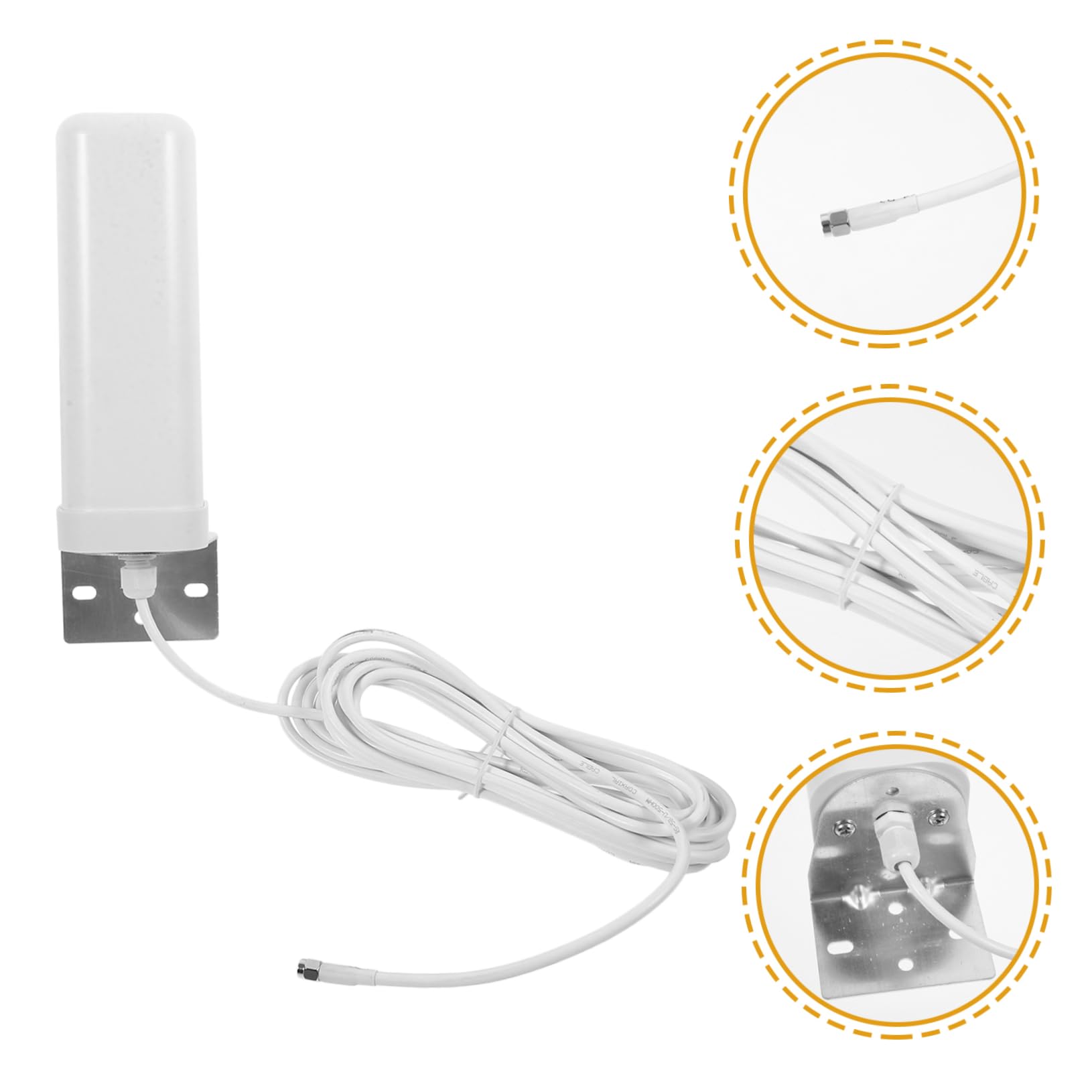 TOPBATHY Antenne pour Intérieur et Extérieur en Métal et Plastique Omnidirectionnelle 4g 16-18dbi Amélioration du Signal WiFi Longue Portée et Support Complet de Fréquence