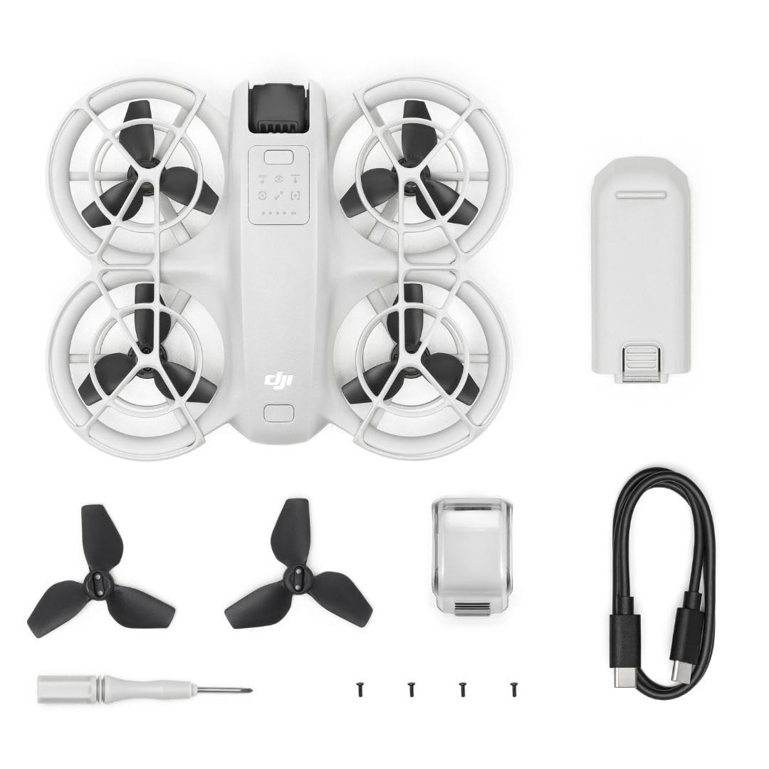 DJI Neo, mini drone con fotocamera UHD 4K per adulti | 135g drone che vola da solo e ti segue, decollo dalla mano, tracciamento del soggetto, QuickShot, (senza radiocomando)