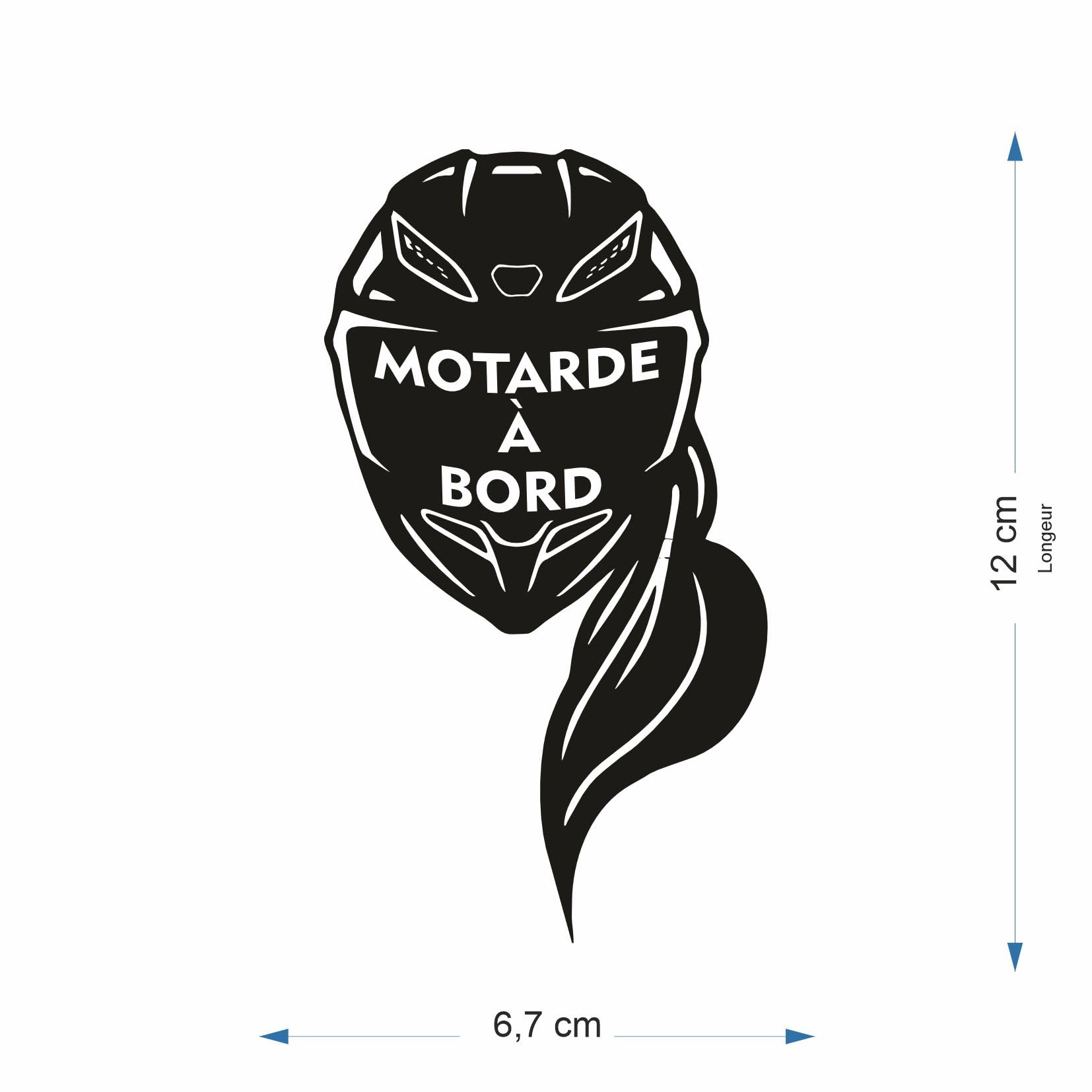 Autocollant voiture motarde à bord Graphstick vinyle noir 10 Count