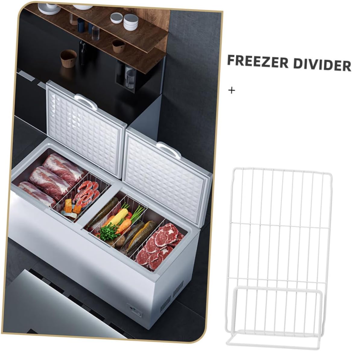 2Pcs Refrigerator Divider Shelf Organizer Wire Freezer Separator for Efficient Food Storage Home Restaurant and Supermarket