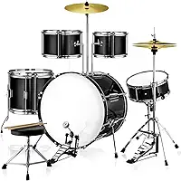 Bateria Acústica 2T Cromada Preto com Banco