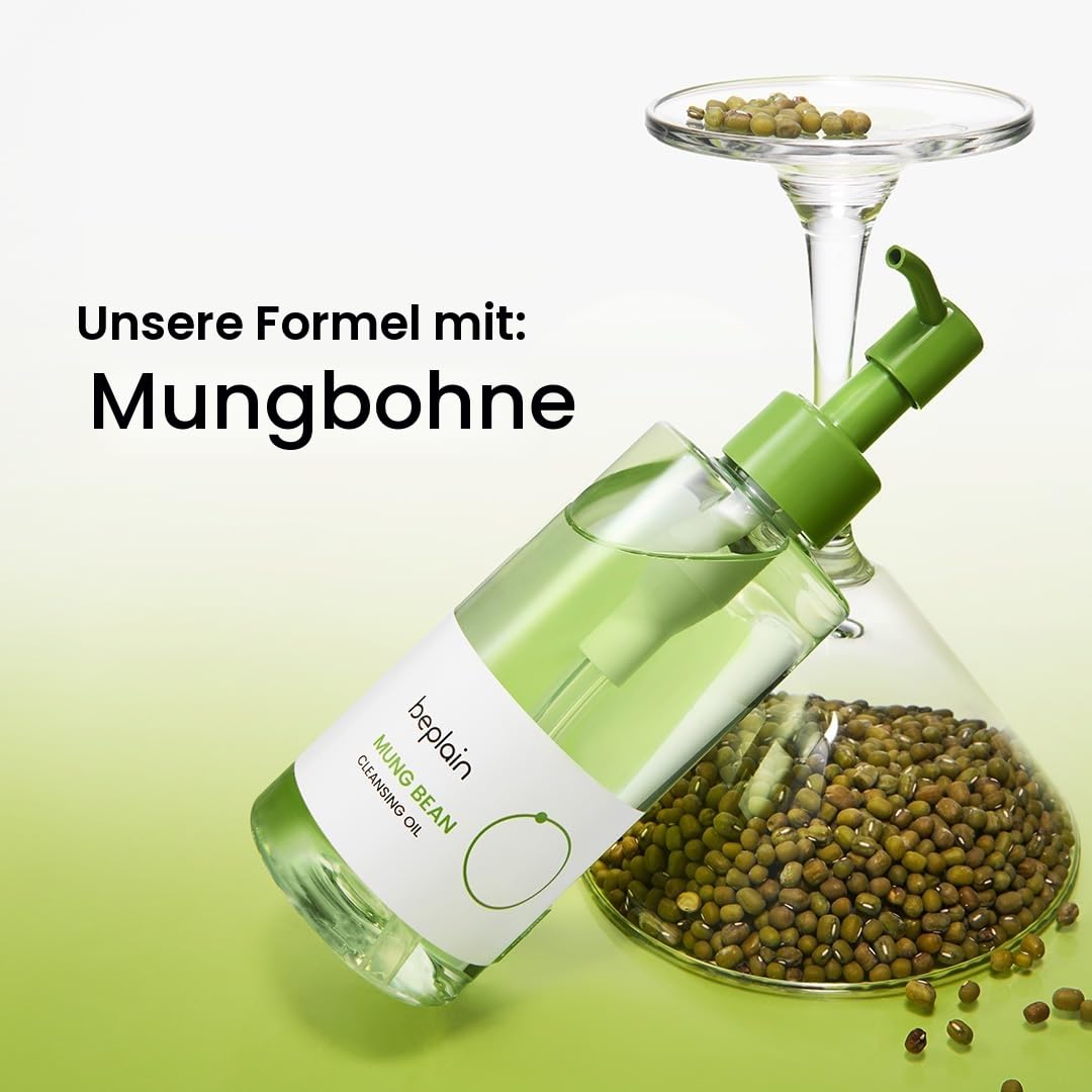 beplain Mung-Bohnen-Reinigungsöl (200ml/6,76 fl.oz) | parfümfrei | nicht komedogen getestet | Make-up-Entferner gegen Mitesser & tiefe Porenreinigung | Geeignet für empfindliche Haut | Doppelte
