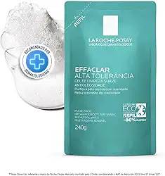 La Roche-posay Effaclar Gel Alta Tolerância. Limpeza Facial. Limpa a Pele Suavemente Reduzindo a Oleosidade e Eliminando o Brilho. Pele Oleosa e Sensível. Caprylyl Glycol, Glicerina, PCA de Zinco.