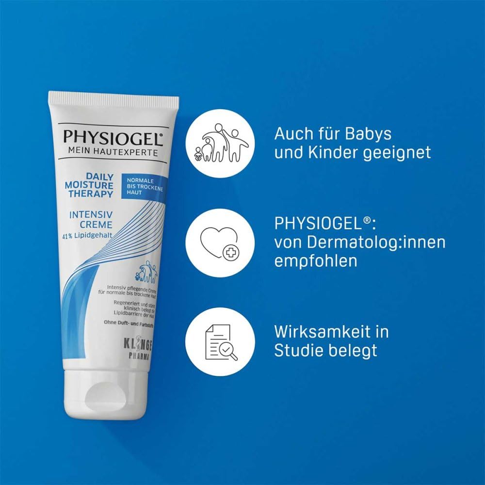 PHYSIOGEL Daily Moisture Therapy intensywny krem 100 ml – regenerujący krem nawilżający do suchej skóry – krem do skóry intensywnie nawilża