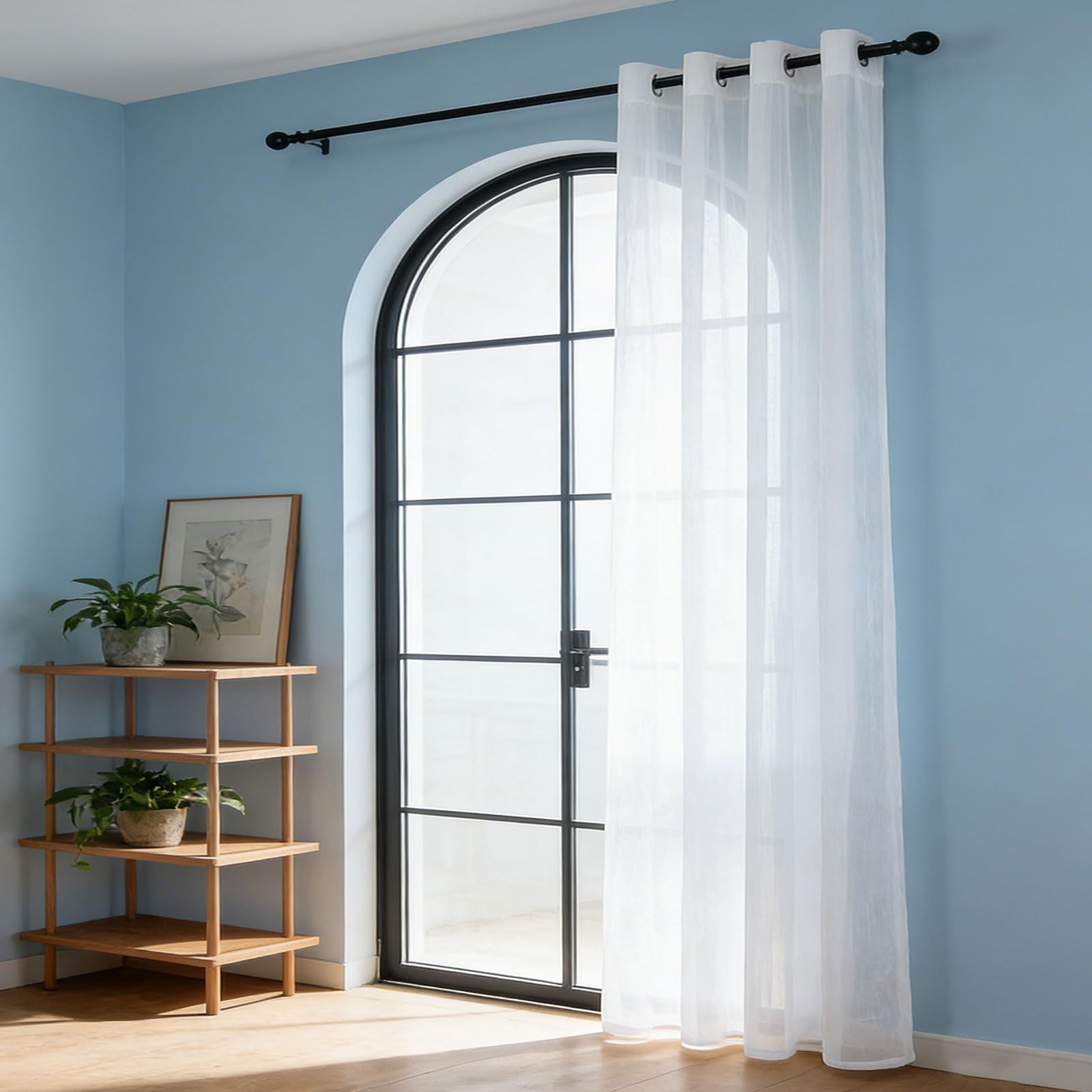 Voilage blanc 220x270 cm luxueux et doux pour une deco élégante de salon