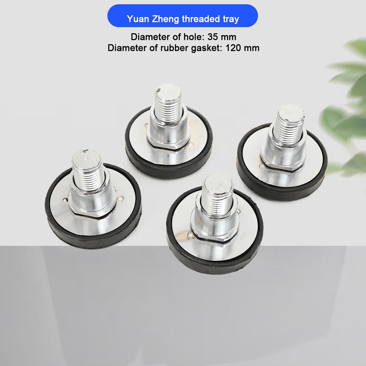 4 Stück Drehteller Tragarmteller inkl. Gummiauflage, Universelle Gummiteller Drehteller Tragarmteller für Hebebühne Ausdrehbar Aufnahme, Höhe 120mm, Gummischeiben Ø120mm
