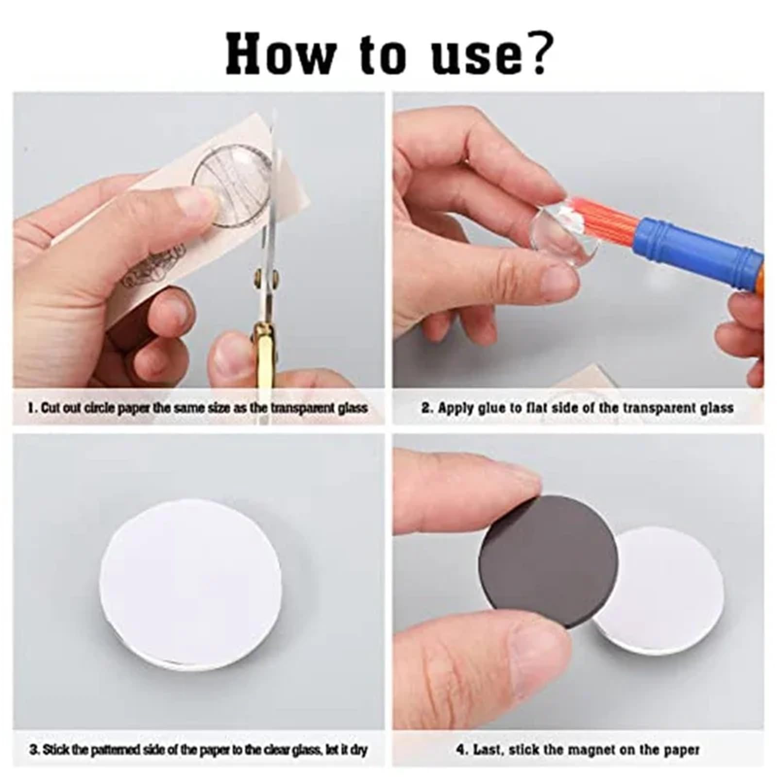 Magnete Kühlschrank 48 Stück runde Kühlschrankmagnete mit klaren Kuppel-Cabochons und Glasscheiben for Kühlschrank, Büro, Schließfach, Whiteboard