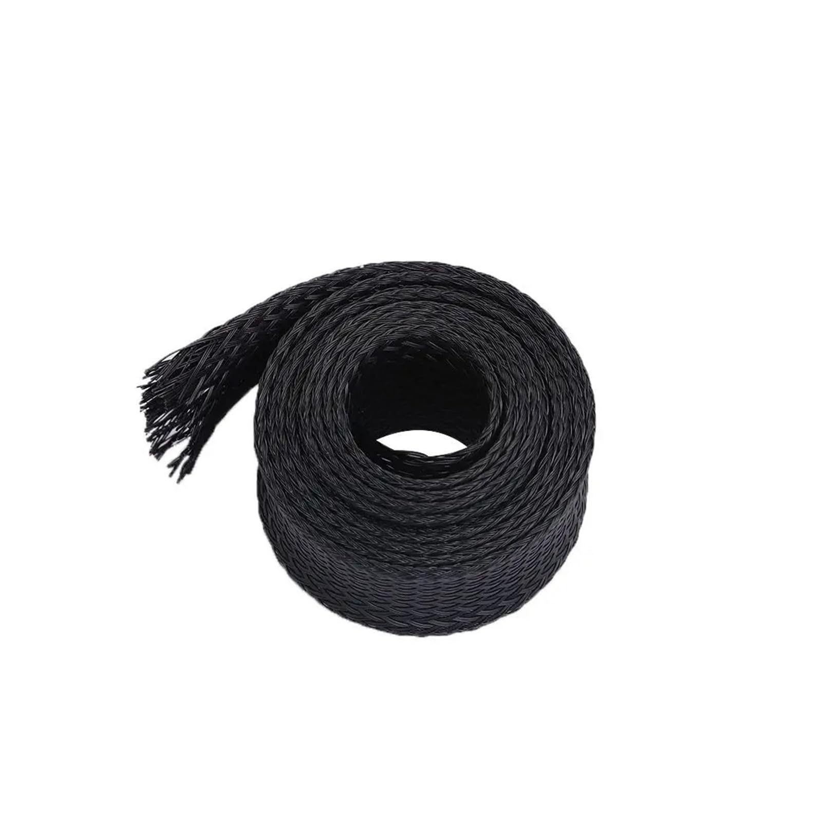 Funda trenzada de PET de 4 a 25 mm, protección de cable, aislamiento de alambre, funda trenzada expandible para cableado de automóvil, hogar, oficina (negro-6 mm, 5 m)
