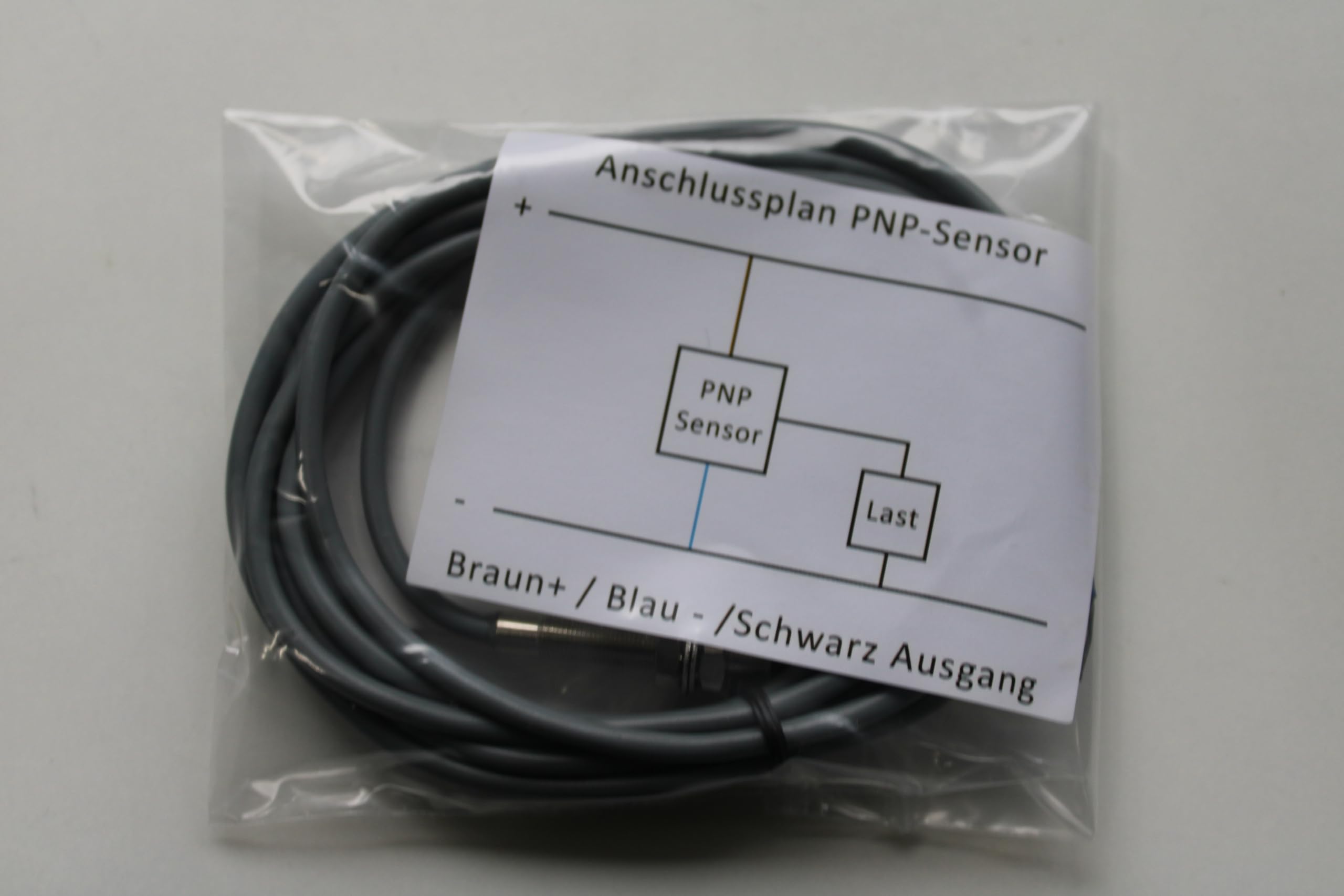 Induktiver Sensor PNP NO M5 Gewinde vernickelt IP65 1,5mm Induktiver Näherungsschalter Näherungssensor (Induktiver Sensor M5 - vernickelt - 1,5mm PNP NO)