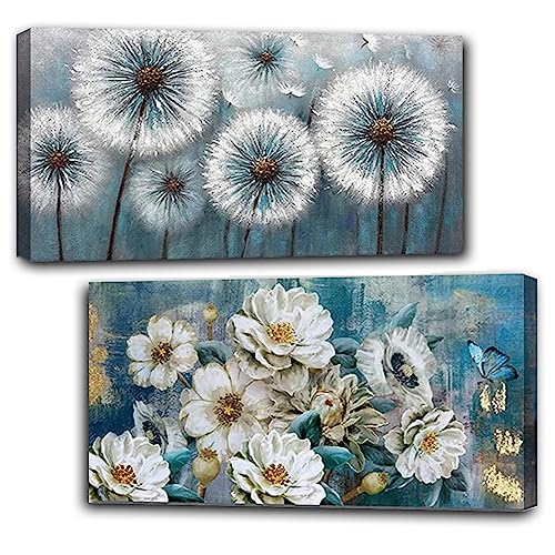 2 Pack Diamond Painting Kits，Large 5D DIY Dandelion Flower Diamond Painting Kits for Adults，DIY Full Drill Crystal Rhinestone Arts and Crafts，Gem Art Painting with Diamond Home Wall Decor (28X16inch)