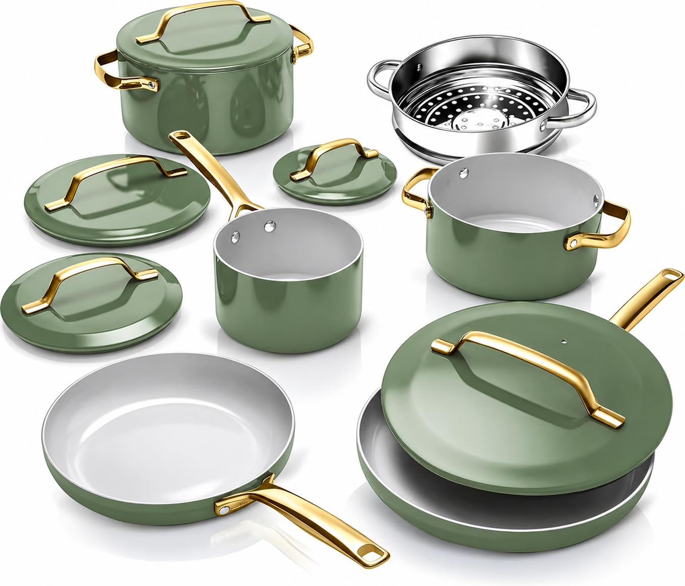 Gotham Steel Modern 11 Piece Ceramic Cookware Set