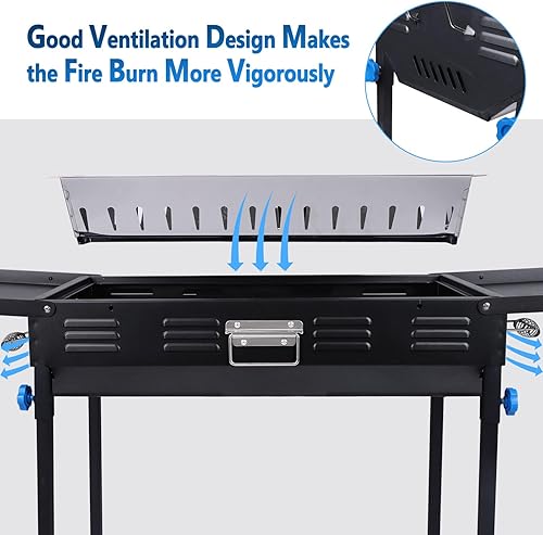 Miniatura 2 de Mydio Parrilla de carbón Parrilla de barbacoa de camping Parrilla plegable Parrilla de carbón Parrilla de carbón Parrilla de ahumador Parrilla de