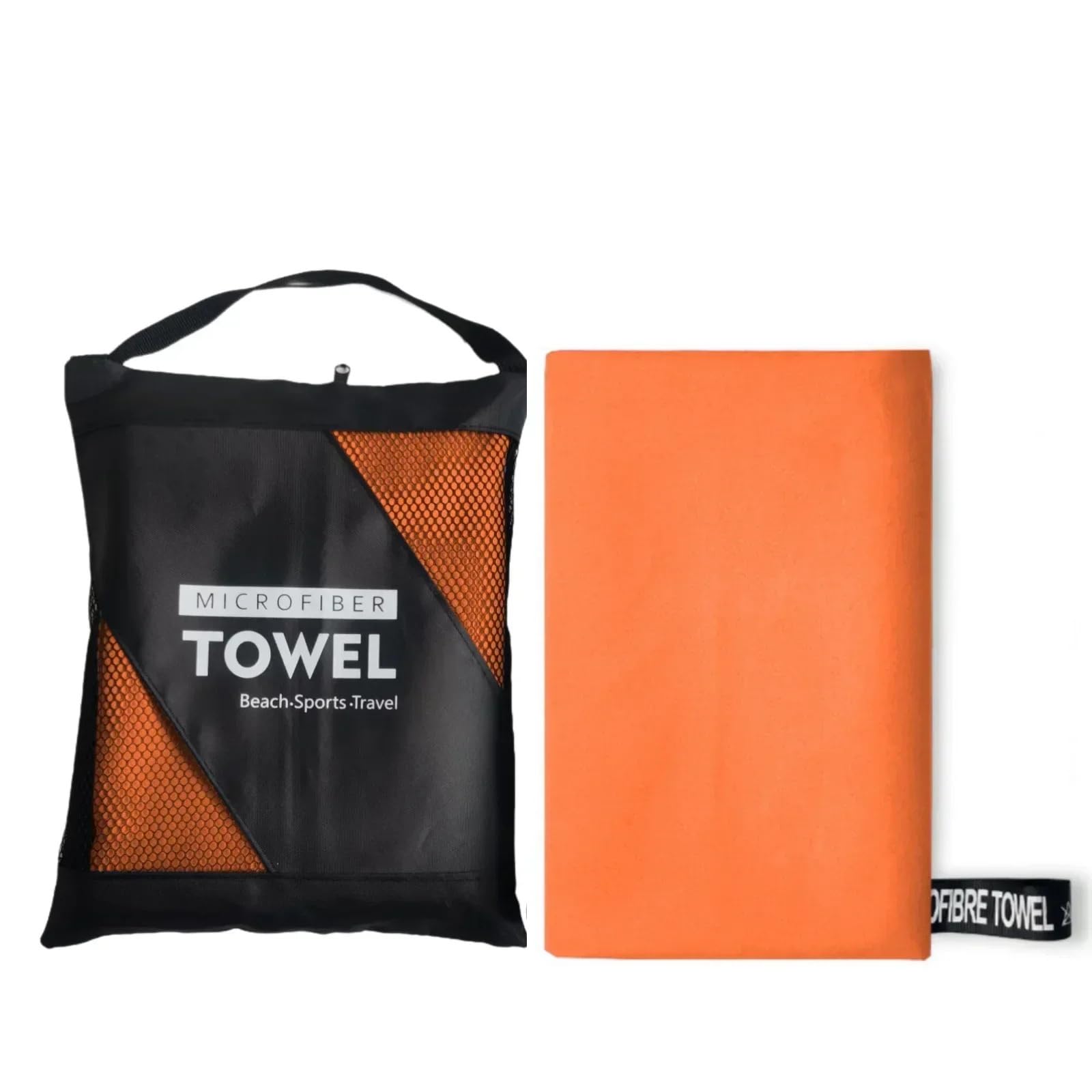 GMEqfhpOPS Quick-Dry Microfiber Towel - Ultra Absorbent, Compact & Sandproof for Gym, Beach, Travel & Swimming, Lightweight Sports Towel Towels Bath(Orange,38x38cm)
