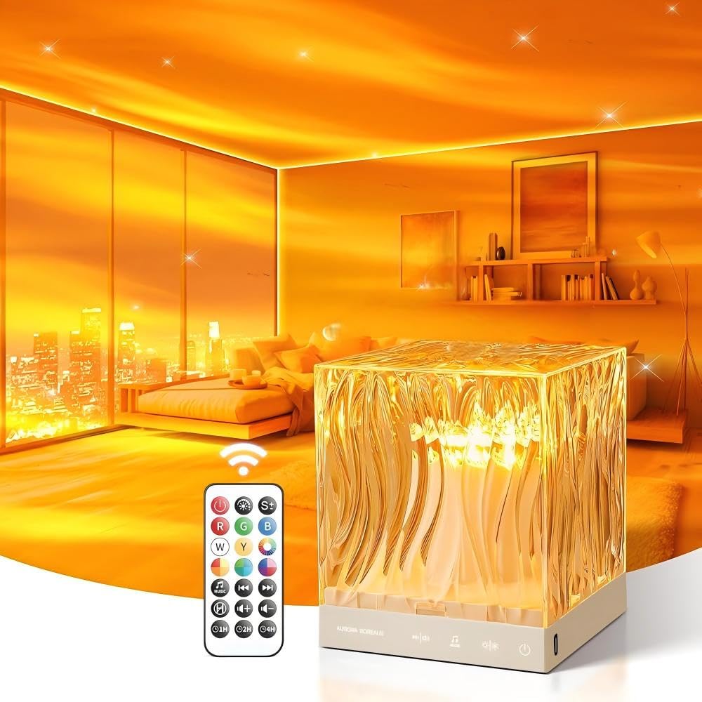 Sensory Lights for Bedroom, 18 Colors Aurora Table Lamps for Bedroom,10 Brightness Remote+Timer Northern Lights Projector, Night Light Projector, Gifts for Girl Women