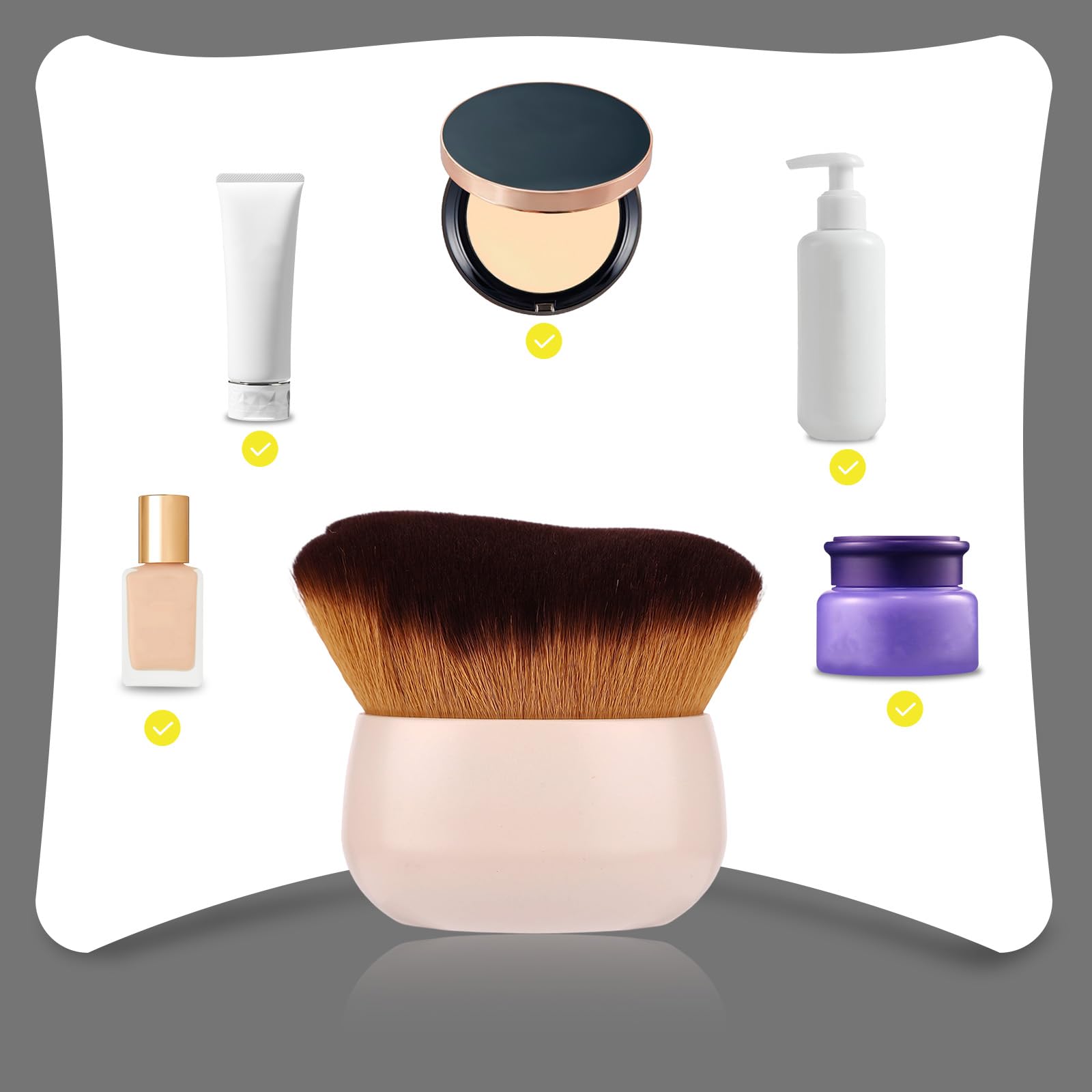 NQEUEPN Pennello Autoabbronzante Corpo, Pennello Trucco per Fondotinta in Polvere Abbronzante e Abbronzatura Spray Applicatore Autoabbronzante per Viso e Gambe (Bianco)