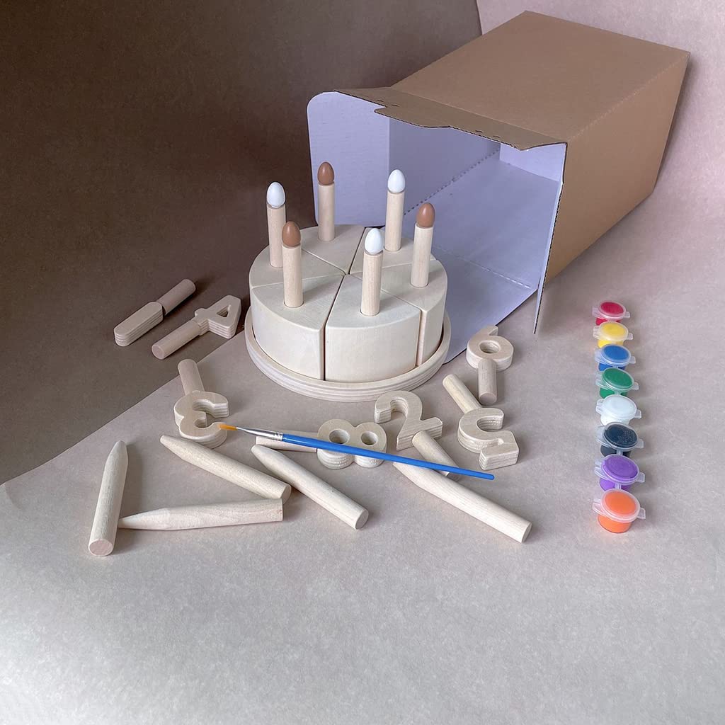 Kinder Gehirntraining, Holz Kuchentisch für Spielspielzeug, multifunktionales Indoor Spielzubehör, tragbares Lernspielzeug, Baustein Kuchen