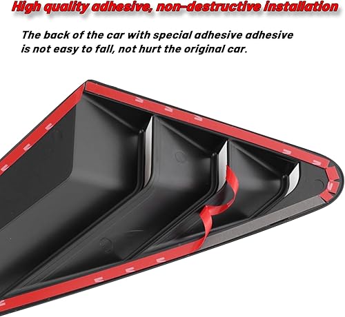 Miniatura 4 de INUBOXES Persianas de fibra de carbono para ventana lateral trasera, estilo carreras, rejilla de ventilación de aire, calcomanía compatible con