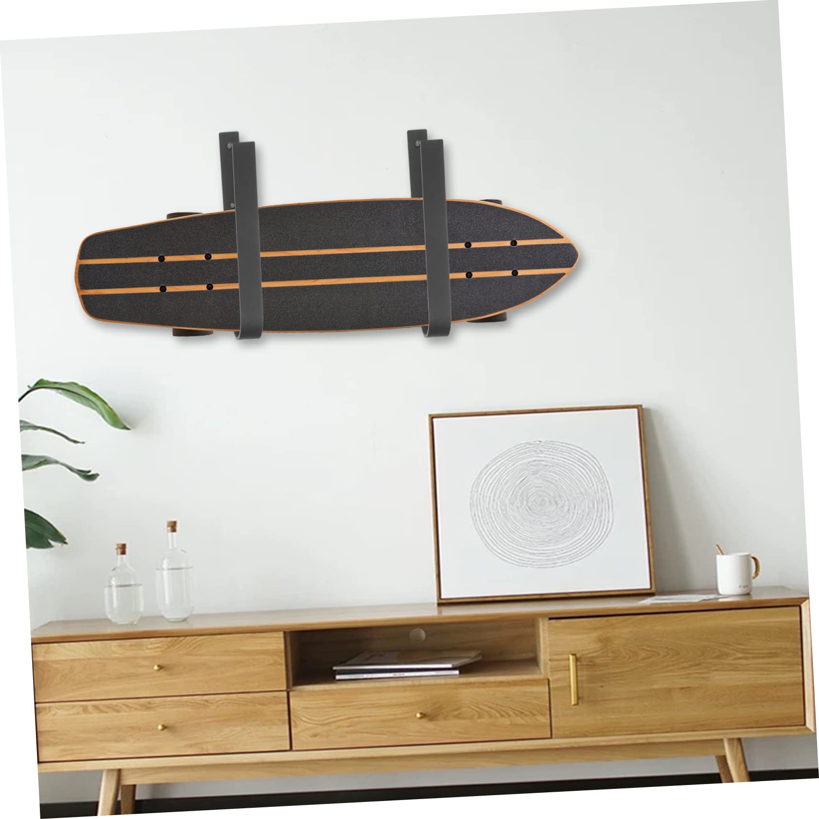 MAGICLULU Support Mural pour Skis et Snowboard Crochet de Rangement Métallique pour Skateboard Cintre Robuste pour Garage Support Mural pour Collection