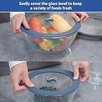 Vista 5 de Paquete de 2 tapas de repuesto para Pyrex 7201-PC 4 tazas recipientes de vidrio para mezclar tazones de silicona, cubierta de almacenamiento a