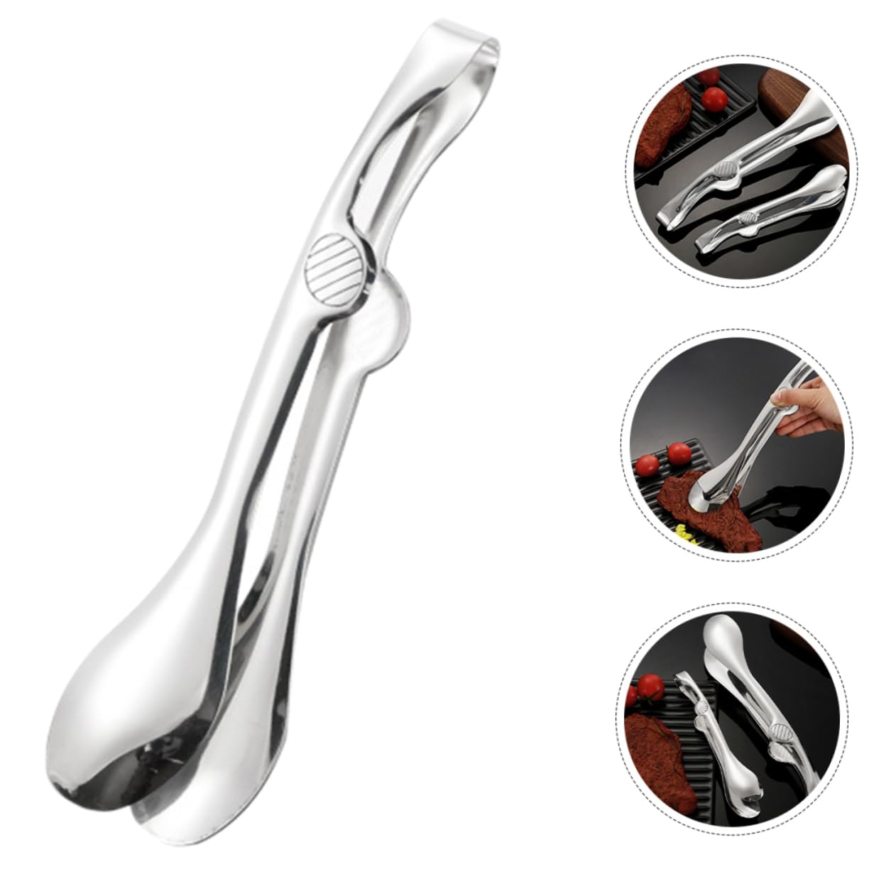 GLEAVI Stainless Steel Food Tongs Food Serving Clamp for Grilling Baking and Pasta Ergonomic Design for Easy Handling for Parties Buffets and Daily Use