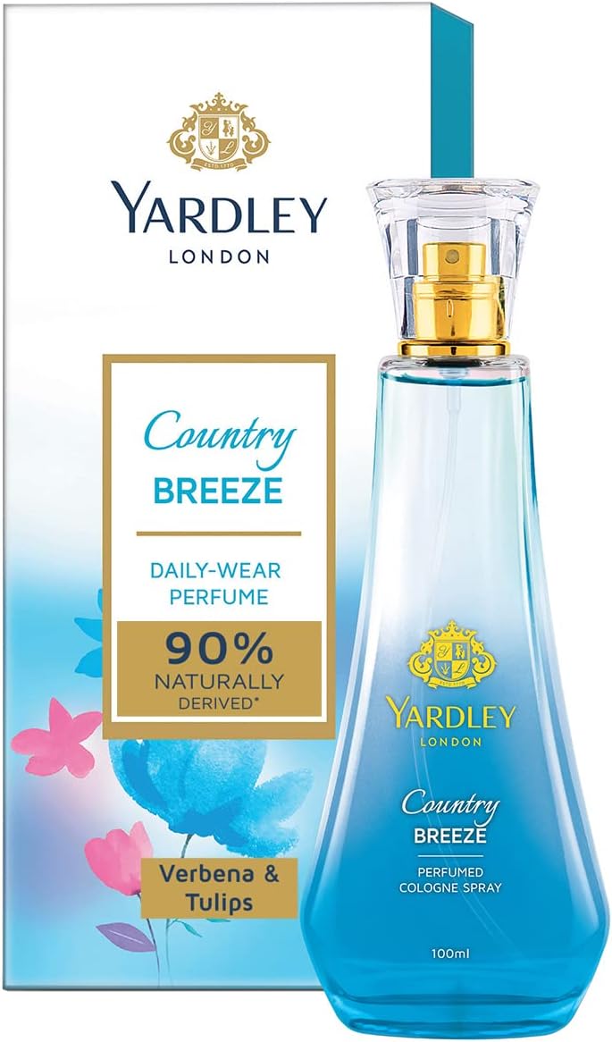 YARDLEY Country Breeze Perfumed Cologne Spray - 100ml | Fine Fusion Fragrance of Fresh Flowers | Delightful Gift