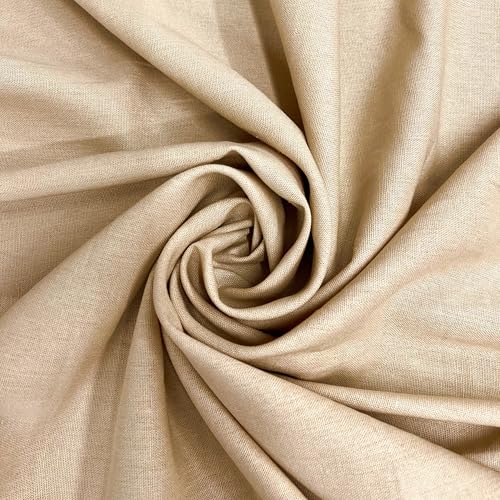 Karla Oatmeal Soft Hand Feel Linen Rayon Fabric by The Yard for Clothes, Costumes, Crafts, etc - 10194 (Size (in inches):5 Yards (53x180);)