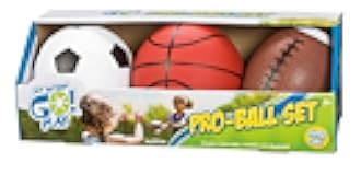 Toysmith Get Outside GO! Pro-Ball Set (Pack of 3) – Small Toddler Sports Balls for Ages 3+ – Includes 5″ Soccer, 6.5″ Football & 5″ Basketball – Indoor or Outdoor Play, Backyard Toy & Gift for Kids