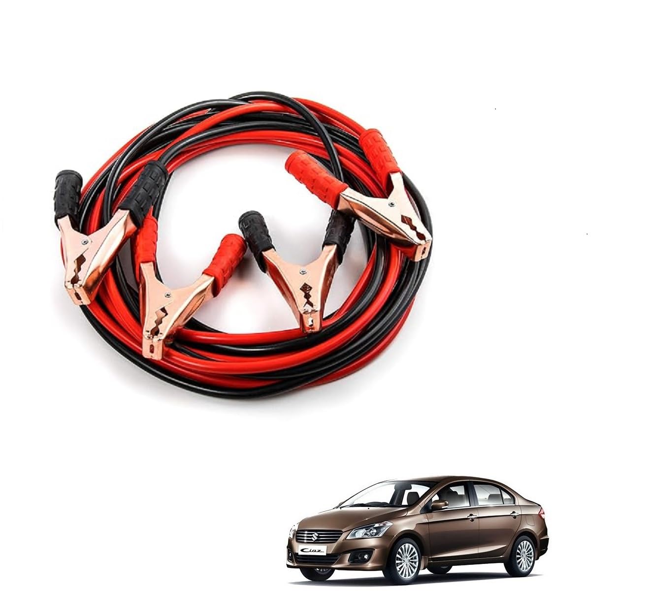 Kozdiko Heavy Duty Auto Jumper Cable Battery Booster Wire Clamp with Alligator Wire Emergency Car Battery Charging Booster Cables Compatibile with Maruti Suzuki Ciaz-image-33