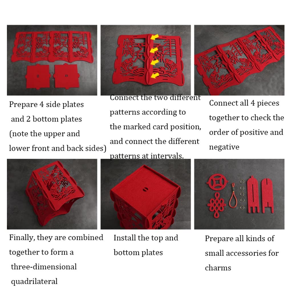 PURRL Traditionelle Chinesische Laterne Rote Laterne Handgemachte DIY Laterne for Home Office Dekoration Traditionelles Frohes Neues Jahr Geschenk (Color : 1pcs) Little Surprise