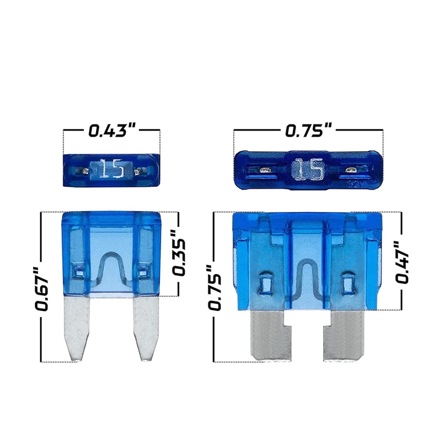 180pcs 5/7/10/15/20/25/30/35A Auto Fuse Assortment Kit Mini Small Size Blade Set Auto Fuse with Electric Pen(Aluminium)