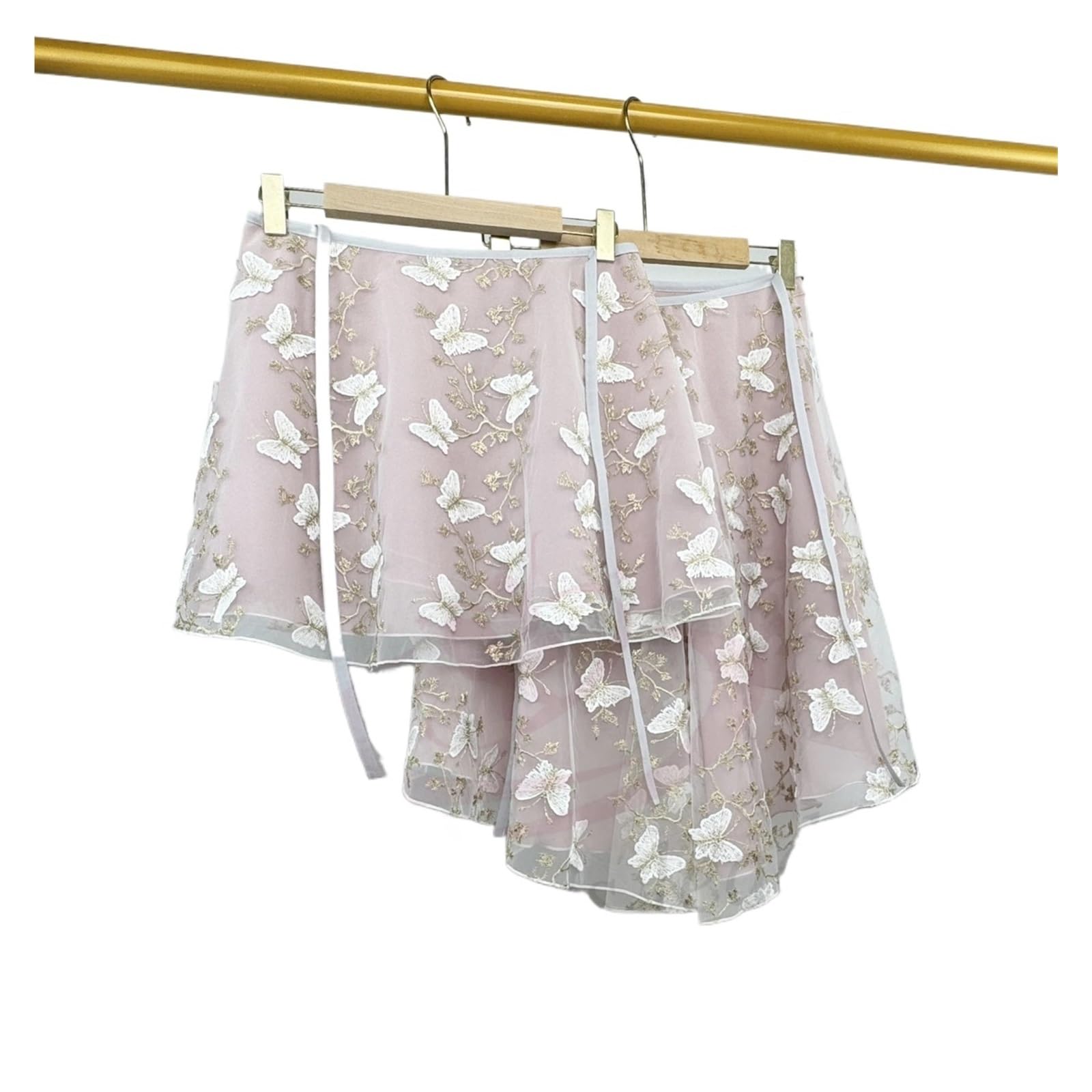 Falda de Ballet for Mujer Encaje Bordada con Mariposa 3D